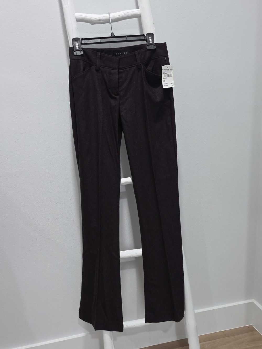 Theory Wool Suit Dress Pants - Classic Straight Fit Dark Purple